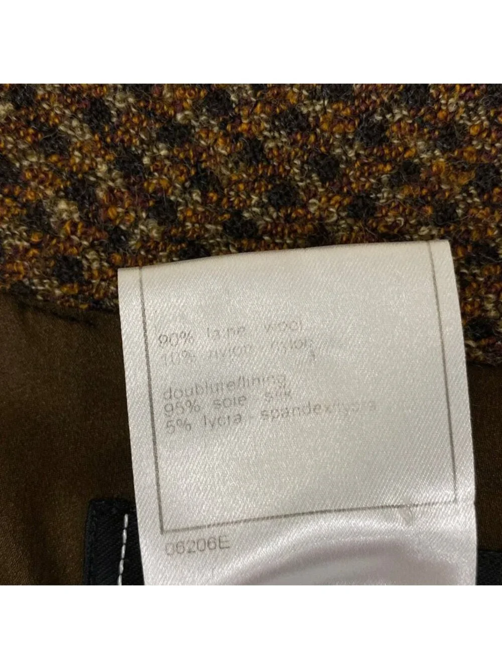 Chanel Dress 40 M Dark Brown Zip Up Plaid Wool
